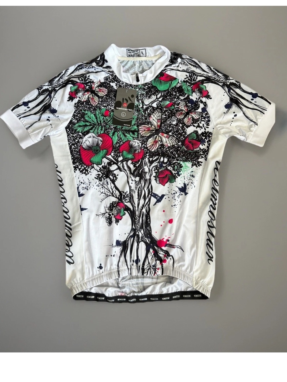 Weimostar Cycling Jersey Women's Large Floral Nature Love Art NWT